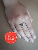 Prstene - minimalistický strieborný prsteň CUTE WILDNESS výpredaj len líščie uši skladom (LíšKA mini) - 12290062_