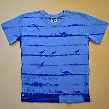 Detské oblečenie - Modré dětské tričko s dinosaury (8 let) 11362197 - 12290538_