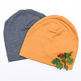 Detské čiapky - Detská rastúca merino čiapka zimná (Oranžová) - 12296070_