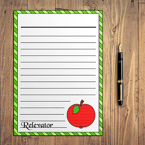 Papiernictvo - Detské maxi - linajkový papier - vegánske :D (jablko) - 12292855_