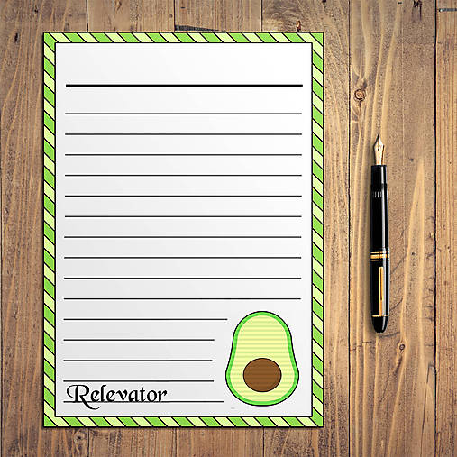 Papiernictvo - Detské maxi - linajkový papier - vegánske :D (avokádo) - 12293409_