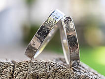 Prstene - Prežijú spolu večnosť ... hranatá varianta /svadobné obrúčky/ - 12297107_