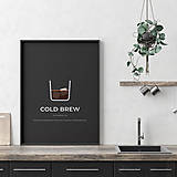 Grafika - COLD BREW, minimalistický print čierny - 12297133_