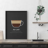 Grafika - AU LAIT, minimalistický print čierny - 12297184_