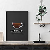 Grafika - AMERICANO, minimalistický print čierny - 12297197_