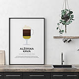 Grafika - ALŽÍRSKA KÁVA, minimalistický print biely - 12297225_