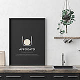 Grafika - AFFOGATO, minimalistický print čierny - 12297236_