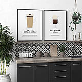 Grafika - LATTE MACCHIATO, minimalistický print biely - 12297256_