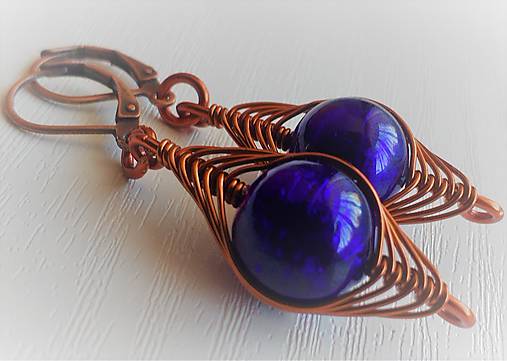 Náušnice - náušničky KLARISKY s modrou korálkou - 12297051_