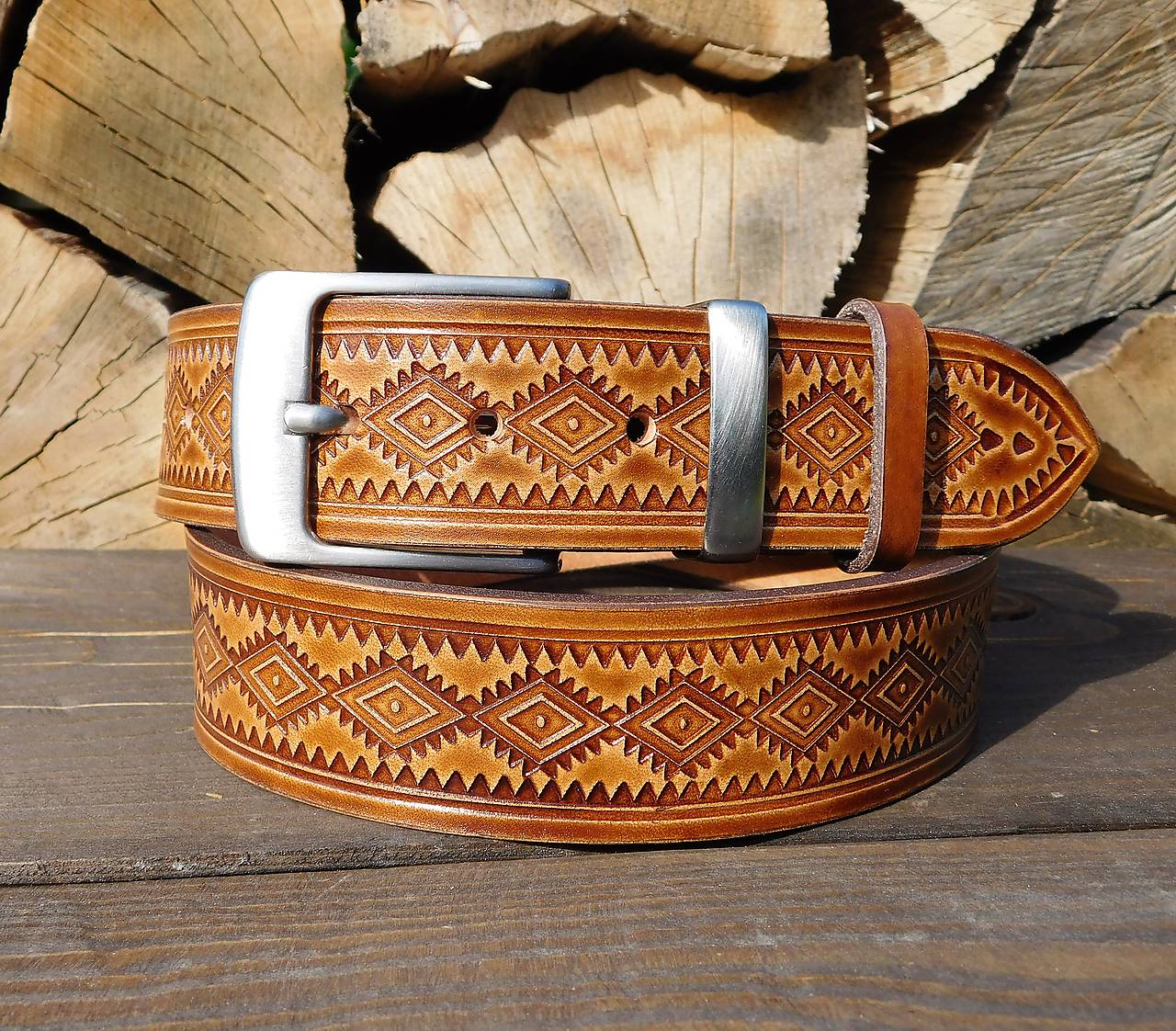 Kožený opasok - Aztec
