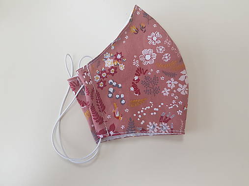 Rúška - Dizajnové bavlnené - staroružové - 12299923_