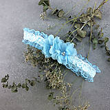 Spodná bielizeň - Wedding Lace Collection Blue ... podvazek - 12305337_
