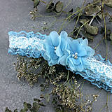 Spodná bielizeň - Wedding Lace Collection Blue ... podvazek - 12305338_