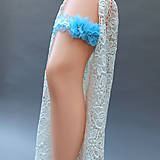 Spodná bielizeň - Wedding Lace Collection Blue ... podvazek - 12305342_