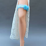Spodná bielizeň - Wedding Lace Collection Blue ... podvazek - 12305343_