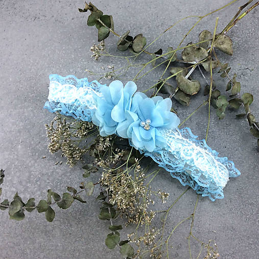 Wedding Lace Collection Blue ... podvazek