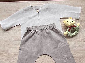 Detské oblečenie - Baby ľanové tričko light. - 12303626_