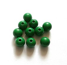 Korálky - Korálky Color plast 8 mm - 50 ks (109 - zelená tmavá) - 12304469_