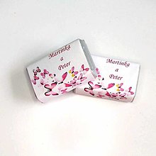 Darčeky pre svadobčanov - Svadobné mini čokoládky - zvieratká (Motýlik č.1) - 12305197_