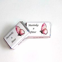 Darčeky pre svadobčanov - Svadobné mini čokoládky - zvieratká (Motýlik č.3) - 12305213_