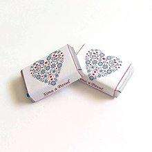 Darčeky pre svadobčanov - Svadobné mini čokoládky - srdiečka - 12305322_
