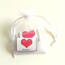Darčeky pre svadobčanov - Svadobné miničokoládky - balíček (srdiečka) - 12305367_