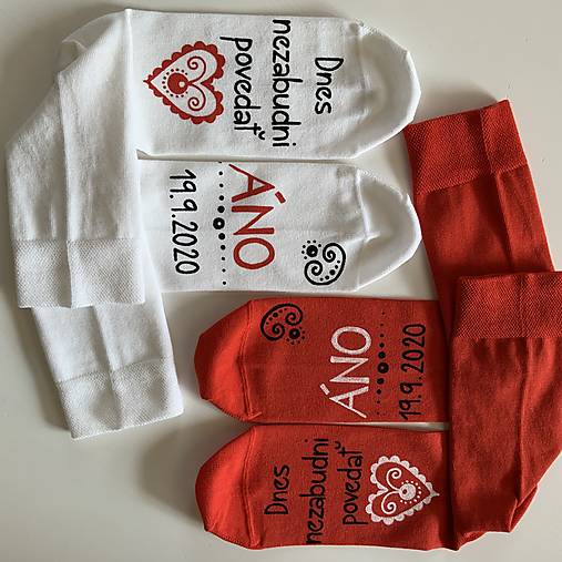 Maľované ponožky pre ženícha (+ nevestu - sada 2 párov)
