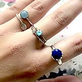 Prstene - Simple Leaf Silver Gemstone Ring Ag925 / Strieborný prsteň s minerálom  (Blue Aquamarine / Akvamarín modrý) - 12307378_