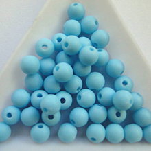 Korálky - Plast MATT 6mm-30ks (modrá svetlá) - 12307748_