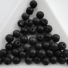 Korálky - Plast MATT 6mm-30ks (čierna) - 12307752_