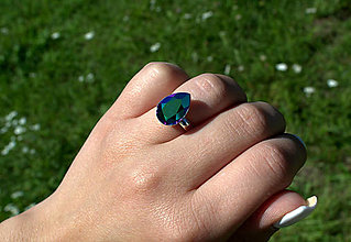 Prstene - Swarovski prsteň z rhodiovaného striebra - 12307409_