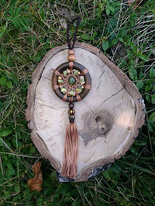 Iné šperky - Wood mandala čistenia aury - 12306822_