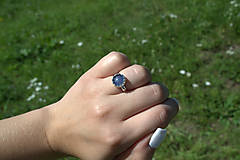 Prstene - Prsteň Tanzanit z rhodiovaného striebra - 12311541_