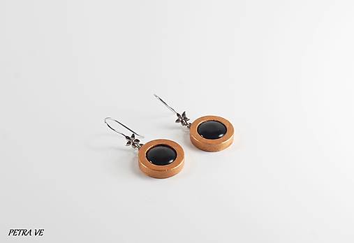 Náušnice - Drevené náušnice BRONZOVÉ - 12311176_