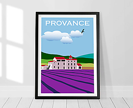 Grafika - Levanduľové polia v Provence - 12314736_