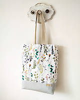 Nákupné tašky - Taška akvarelové rastlinky  (So zipsom na objednávku) - 12313043_