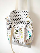 Nákupné tašky - Taška akvarelové rastlinky  (So zipsom na objednávku) - 12313045_