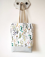 Nákupné tašky - Taška akvarelové rastlinky  (So zipsom na objednávku) - 12313061_