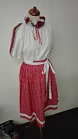 Sukne - Modrotlačová sukňa s mašľou (34 - 46 - Červená) - 12313581_