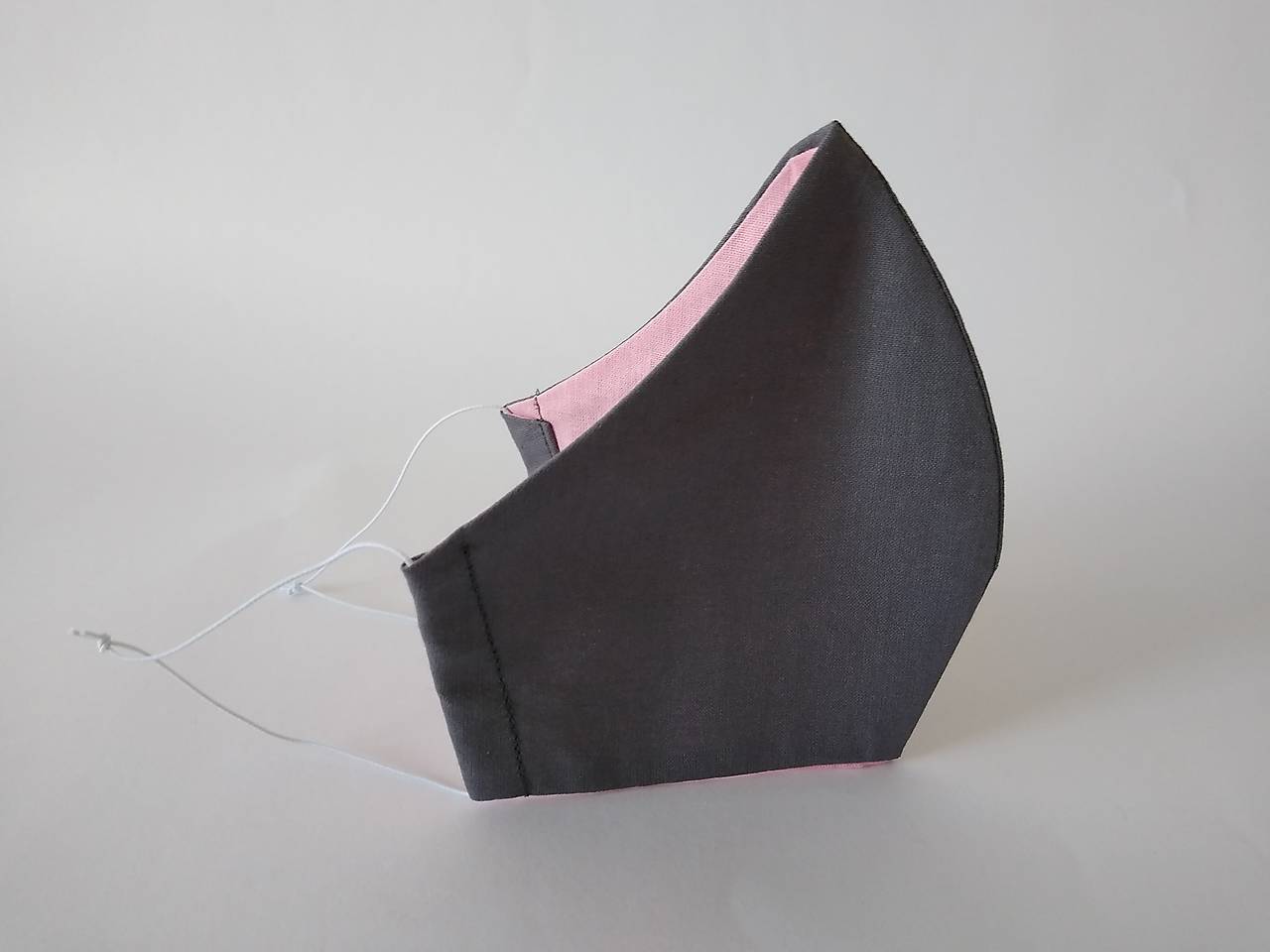 Dizajnové rúško tmavošedé tvarované dvojvrstvové