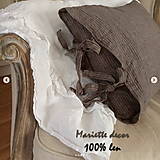 Úžitkový textil - Lněný povlak SMOKE BROWN stripes - 12317708_