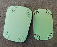 Papier - zelené visačky, karty na šperky 80mm / menovky / 30ks - 12319452_