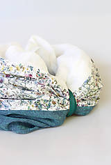 Šatky - Kvetinový nákrčník z ľanu a bavlny " Divoká lúka" - 12319632_