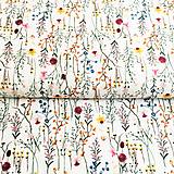 Textil - lúčne kvety III, 100 % predzrážaná bavlna Španielsko, šírka 150 cm - 12320136_