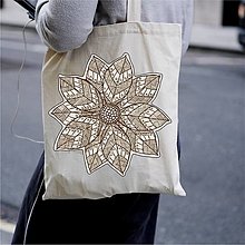 Nákupné tašky - Taška 100% bavlnené plátno / Kvet No.1 - 12319692_