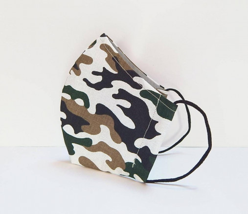 Rúška - Tvarované dvojvrstvové rúško - Drobný maskáč - 12320100_