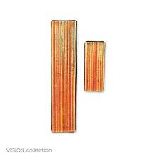 Náušnice - VISION collection / rectangle orange earrings - 12321693_