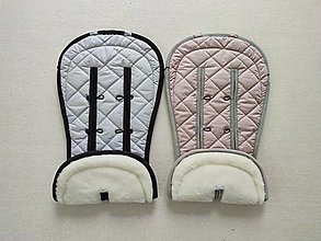 Detský textil - Bugaboo Donkey Twin seat liners / podložky pre dvojičky 100% MERINO Grey a Dusty pink - 12325344_