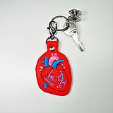 Kľúčenky - Kľúčenka srdce anatomické farebné - 12325757_