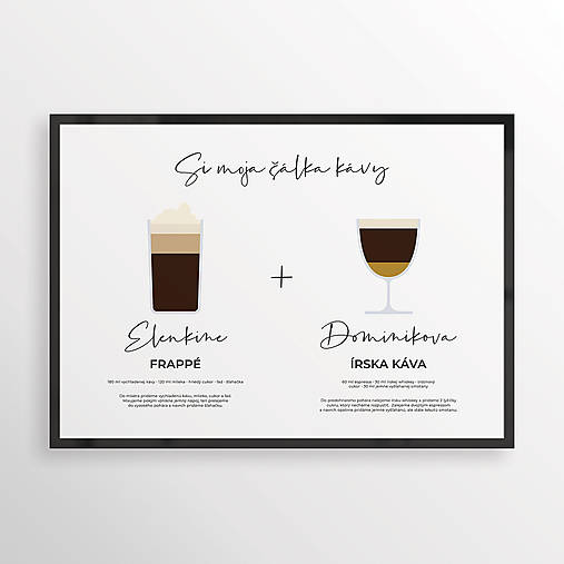  - KÁVA NA ŽELANIE 2v1, minimalistický print biely (plagát A3) - 12323831_